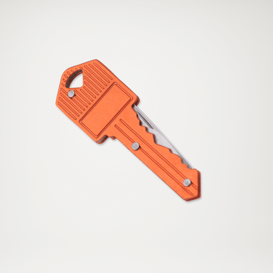 Scyzoryk w formie klucza na breloku pomarańczowy