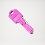Scyzoryk w formie klucza na breloku różowy