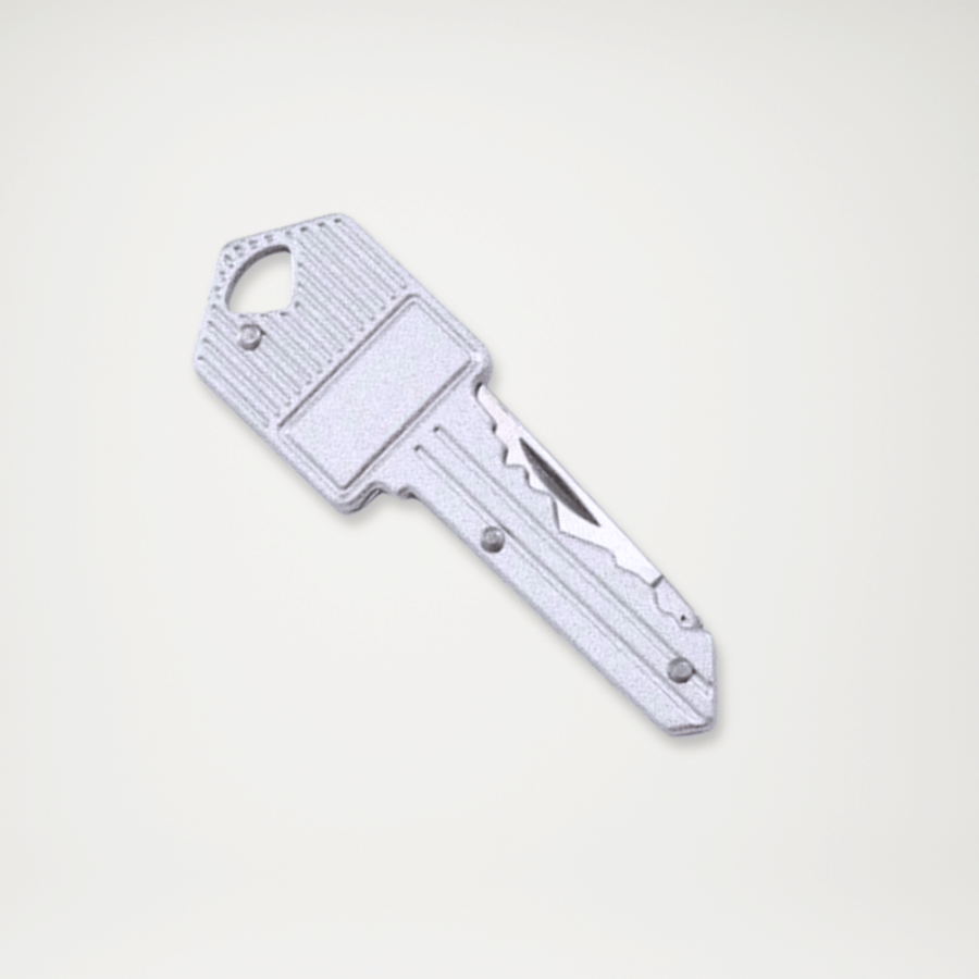 Scyzoryk w formie klucza na breloku srebrny