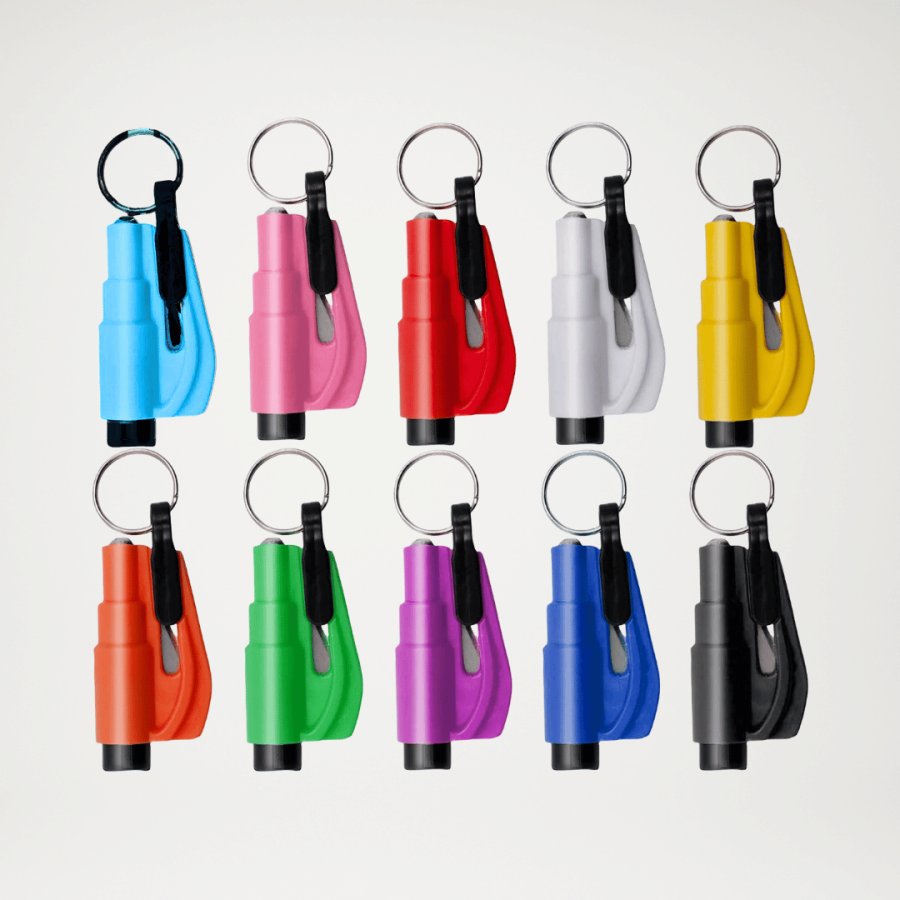 Młotek samochodowy do awaryjnego wybijania szyby i przecinania pasów bezpieczeństwa