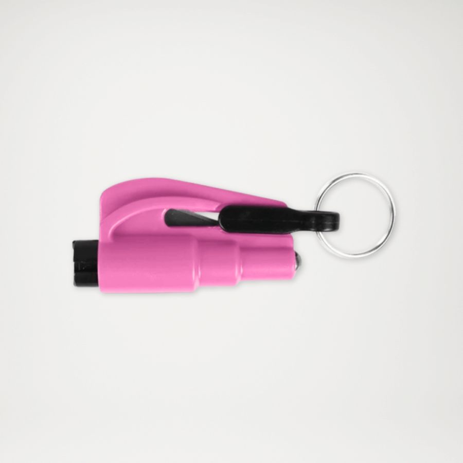 Młotek samochodowy do awaryjnego wybijania szyby i przecinania pasów bezpieczeństwa różowy