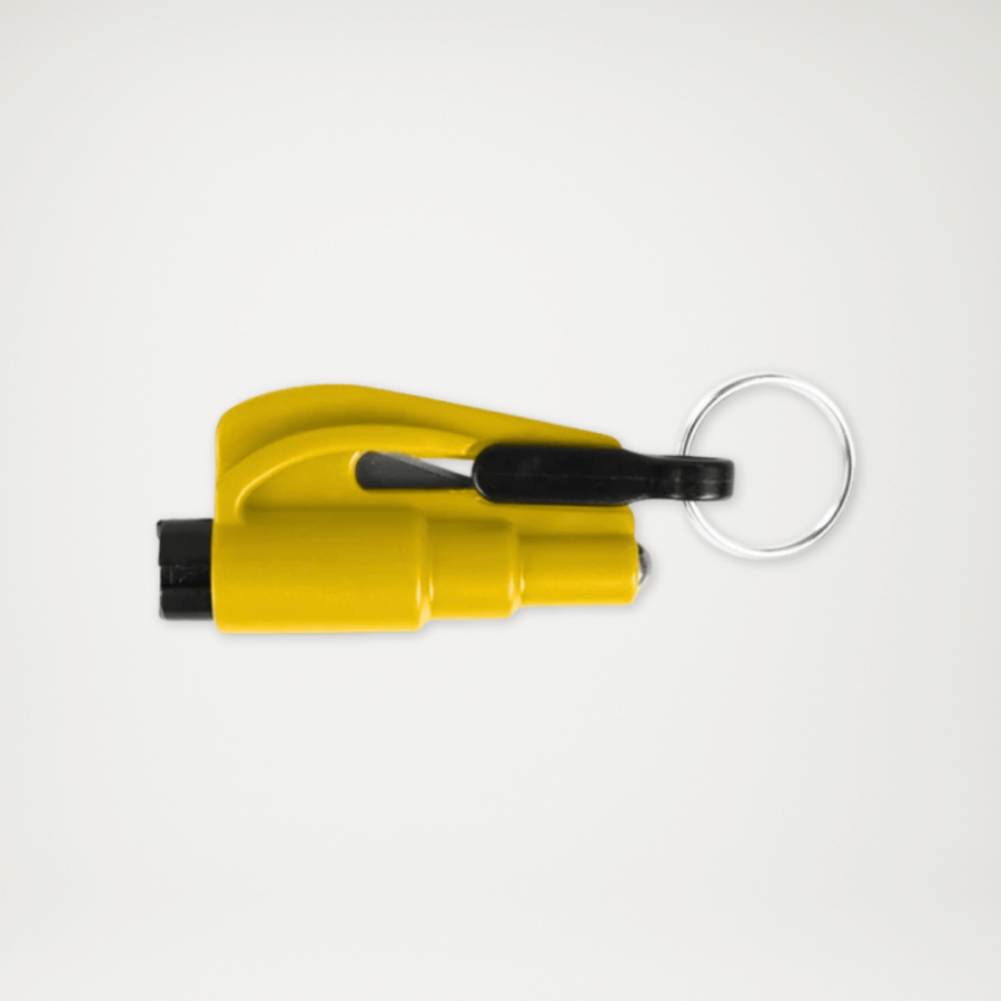 Młotek samochodowy do awaryjnego wybijania szyby i przecinania pasów bezpieczeństwa żółty