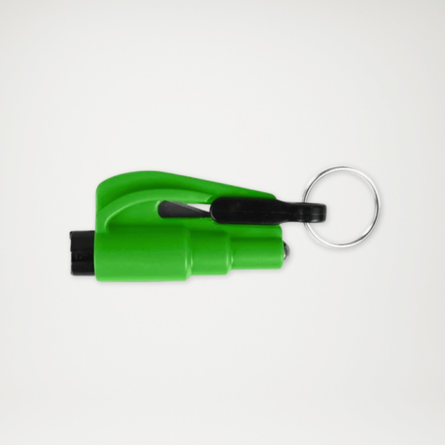 Młotek samochodowy do awaryjnego wybijania szyby i przecinania pasów bezpieczeństwa zielony