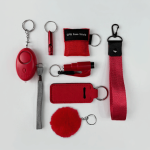 Mały zestaw akcesoriów do samoobrony w kolorze czerwonym