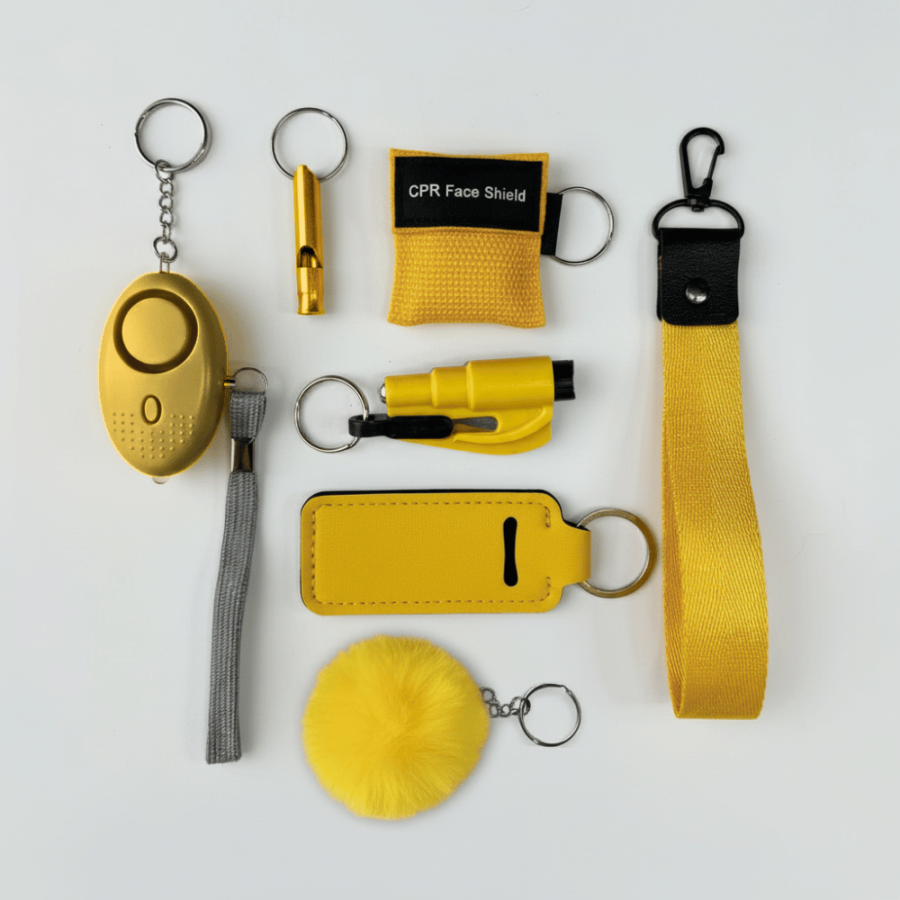 Mały zestaw akcesoriów do samoobrony w kolorze żółtym
