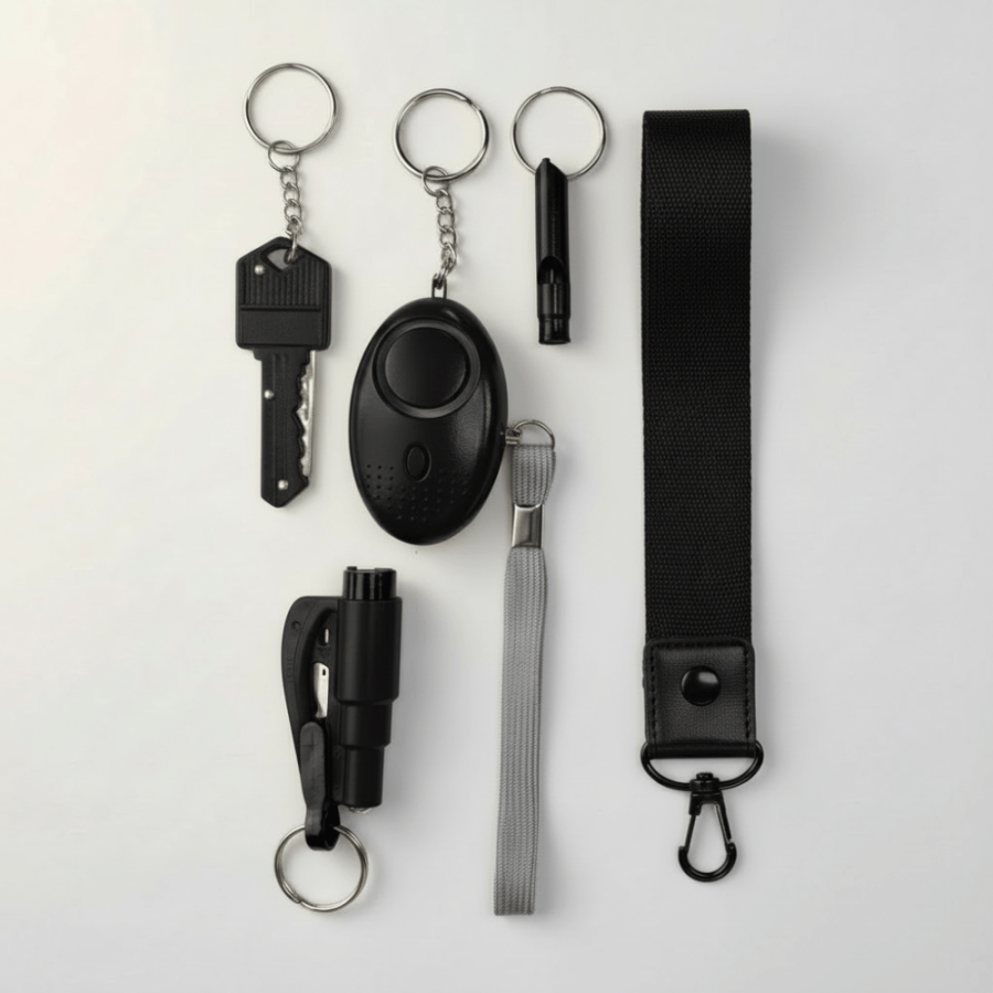 Mini zestaw produktów do samoobrony w kolorze czarnym