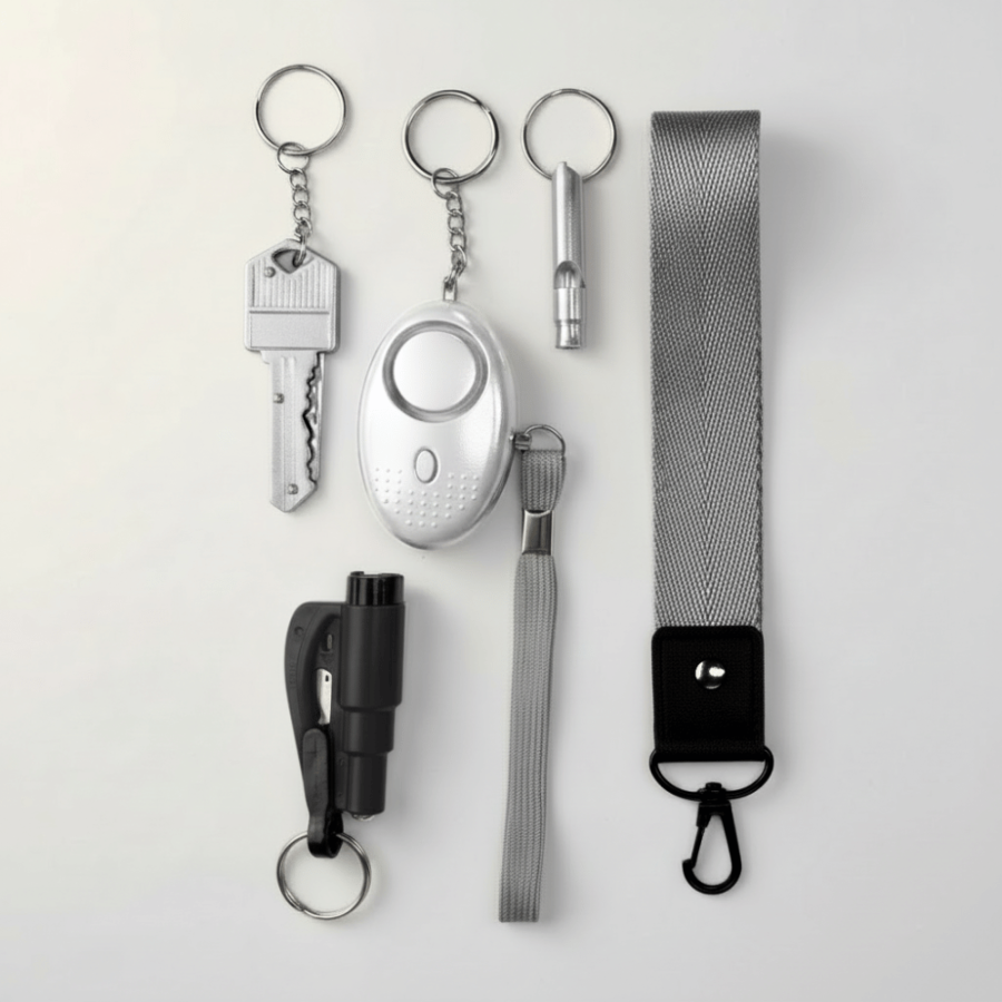 Mini zestaw produktów do samoobrony w kolorze szarym