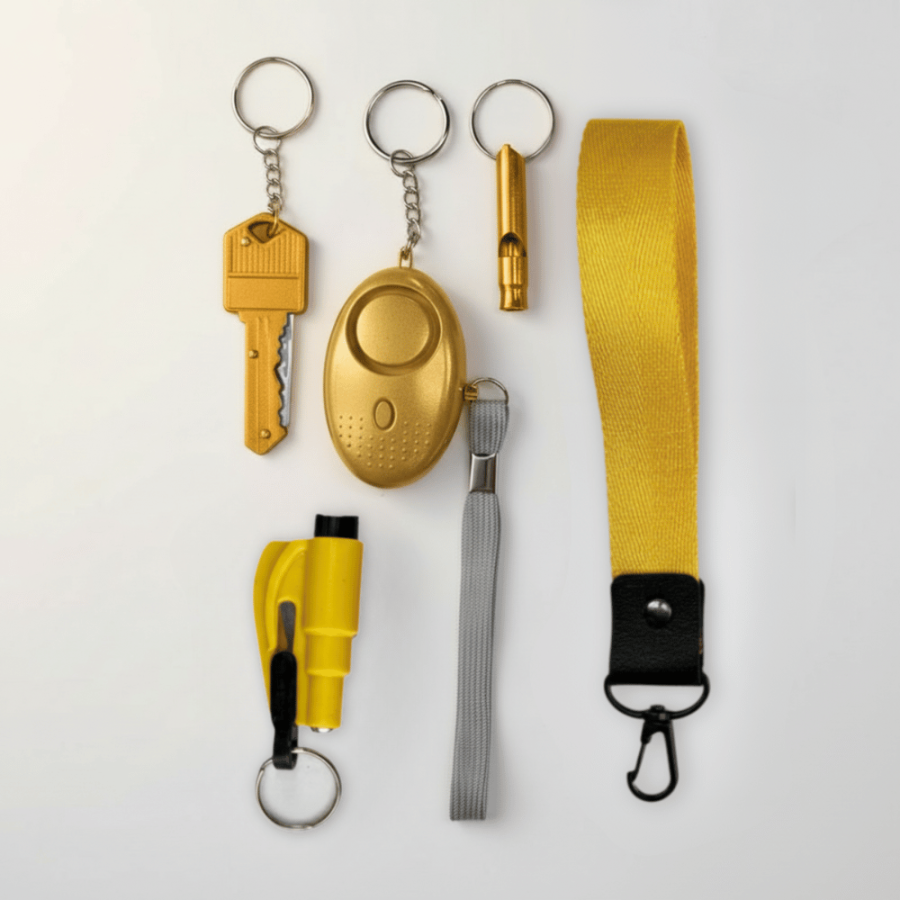 Mini zestaw produktów do samoobrony w kolorze żółtym