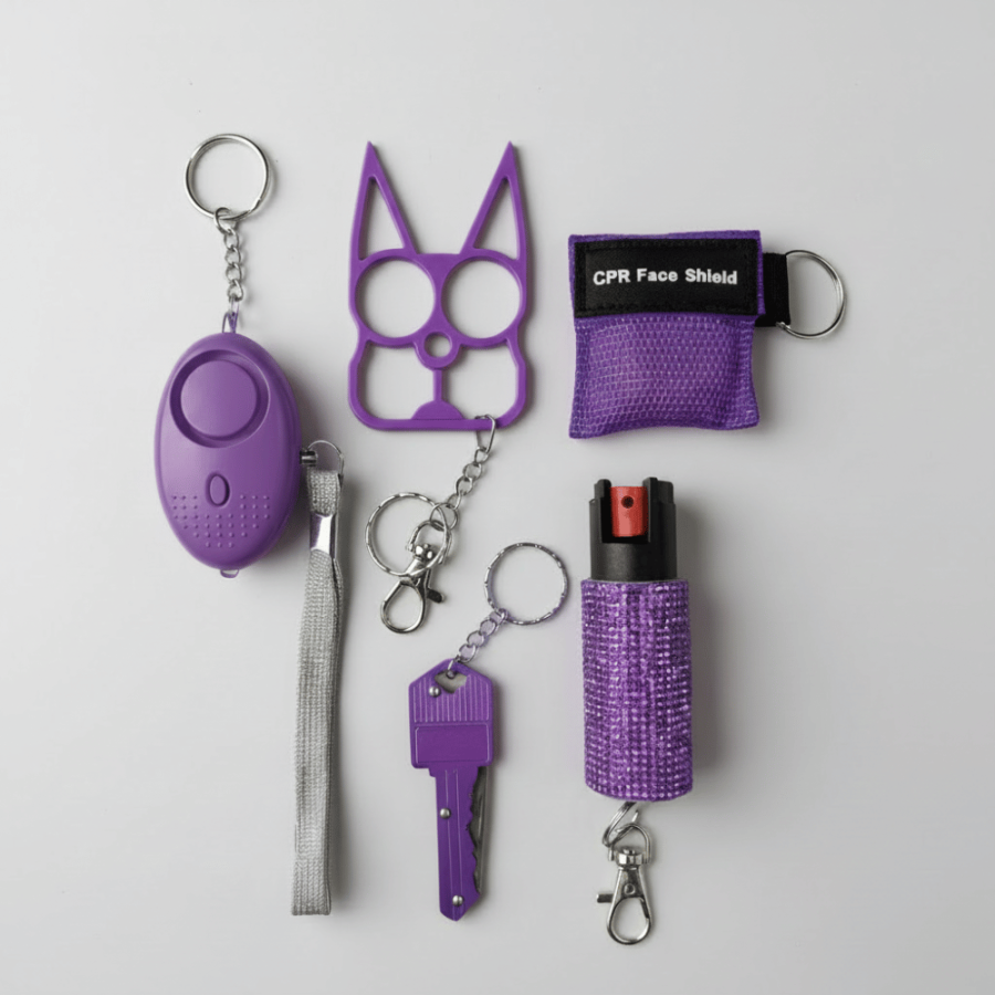 Zestaw akcesoriów do samoobrony Plus w kolorze fioletowym Zestaw akcesoriów do samoobrony Plus w kolorze fioletowym