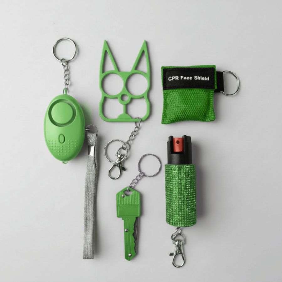 Zestaw akcesoriów do samoobrony Plus w kolorze zielonym Zestaw akcesoriów do samoobrony Plus w kolorze zielonym