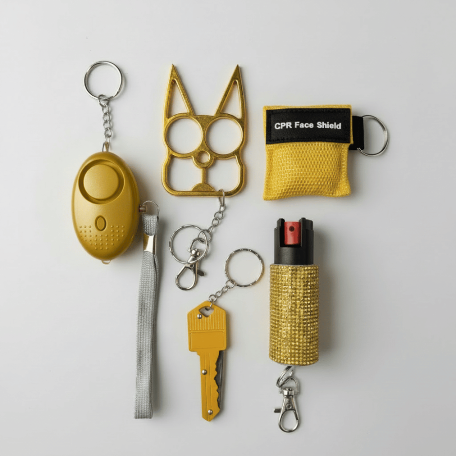 Zestaw akcesoriów do samoobrony Plus w kolorze żółtym Zestaw akcesoriów do samoobrony Plus w kolorze żółtym