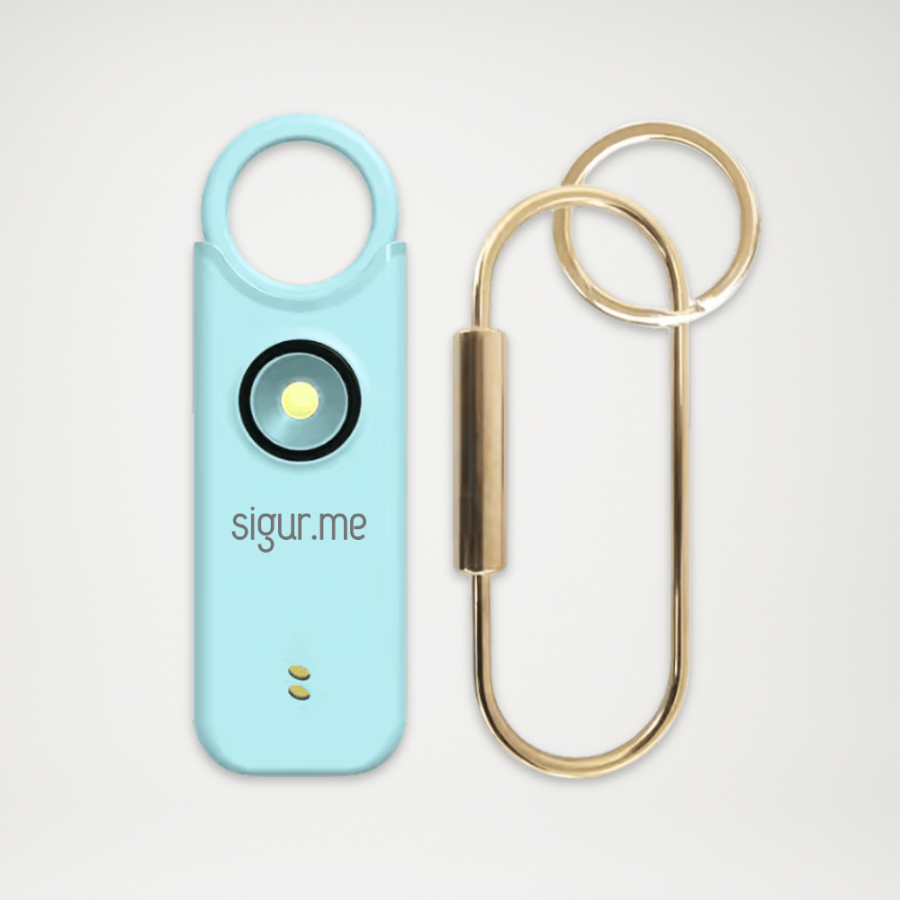 ASI-NJ Alarm bezpieczeństwa z mocną latarką i czujnikiem ruchu od Sigur.me niebieski jasny