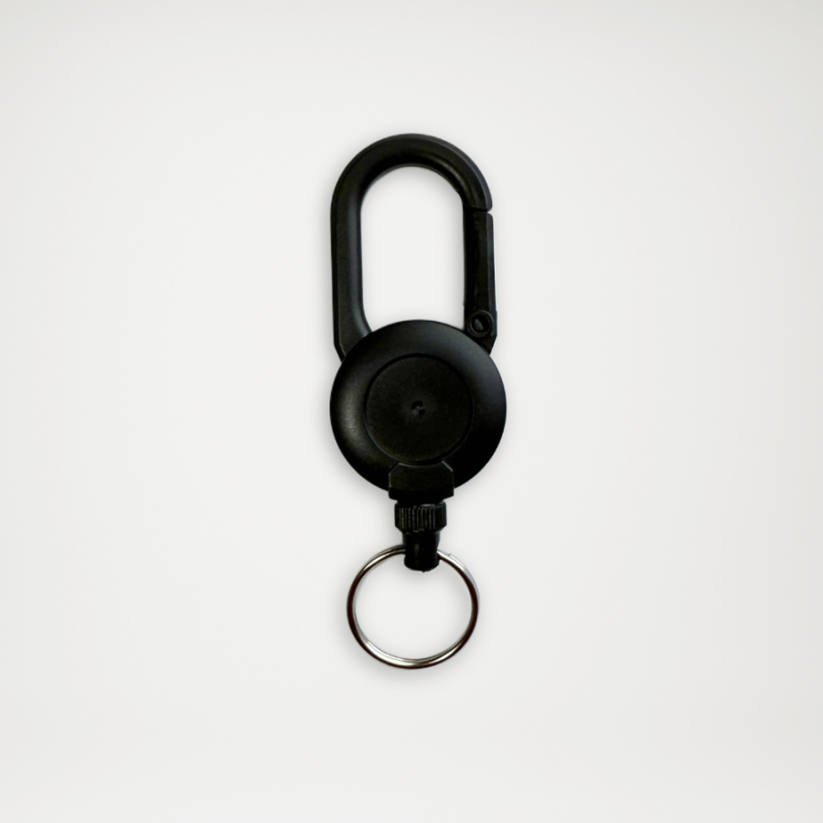 Retraktor duży z karabińczykiem czarny