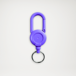 Retraktor duży z karabińczykiem fioletowy