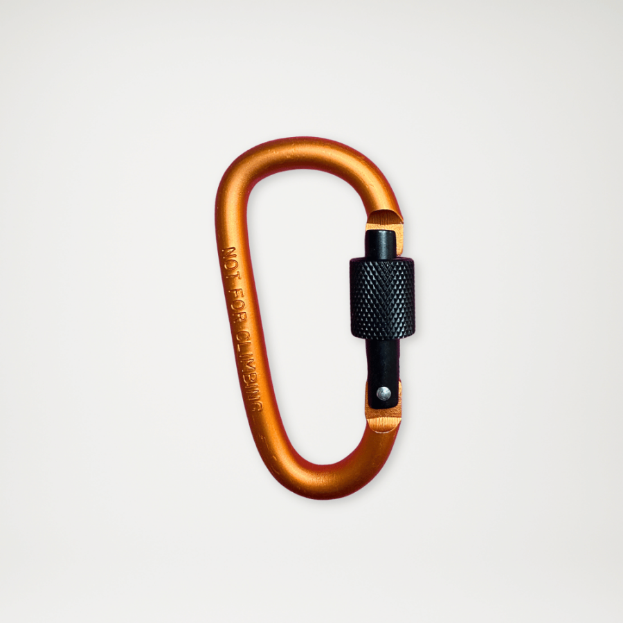 Karabińczyk zakręcany duży pomarańczowy