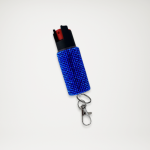 Gaz pieprzowy w etui z cyrkoniami niebieski