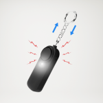 Alarm osobisty z latarką podłużny na breloku odblokowywanie