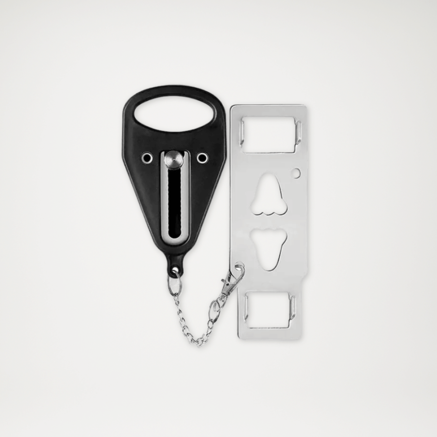 Przenośna blokada do drzwi bezprzylgowych i hotelowych czarna Przenośna blokada do drzwi bezprzylgowych i hotelowych czarna