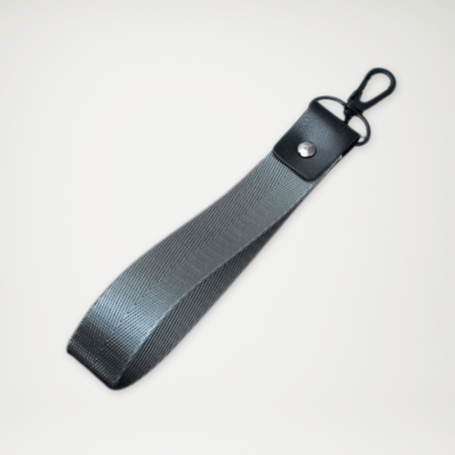 Smycz na nadgarstek z karabińczykiem szara